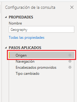 Transformaciones a aplicar a la consulta actual