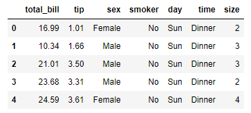 Dataset tips de seaborn