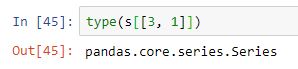 Tipo del resultado devuelto al seleccionar una serie pandas con una lista