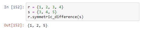 El método symmetric_difference de un conjunto