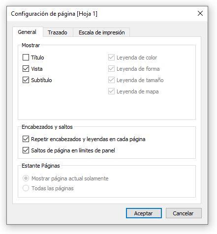 Herramienta &quot;Configuración de página&quot;