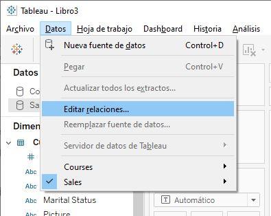 Herramienta &quot;Editar relaciones&quot;