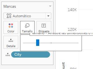 Configuración de la propiedad Tamaño sin campos