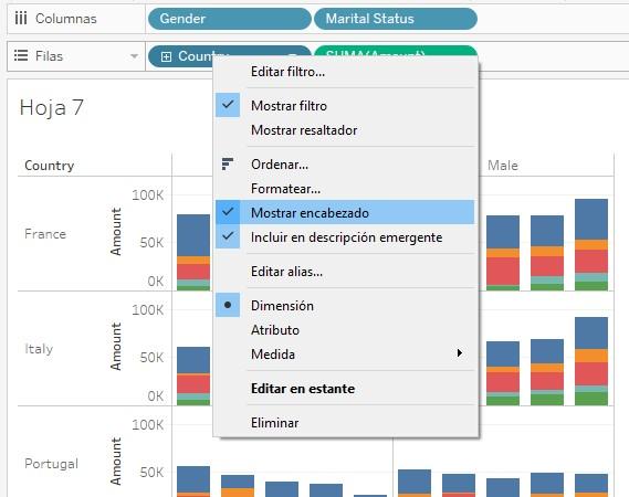 Mostrar y ocultar encabezados