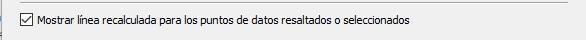 Recálculo de la línea para datos seleccionados o resaltados
