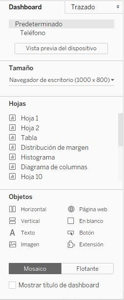 Panel de dashboard