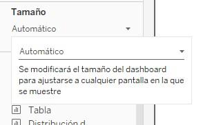 Dashboard de tamaño automático