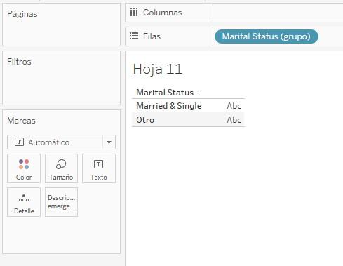 Campo &quot;Marital Status (grupo)&quot;