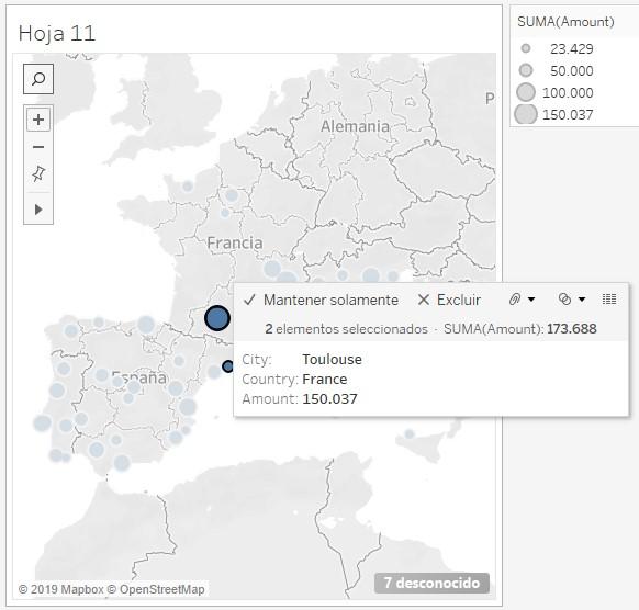 Mapas con marcas seleccionadas