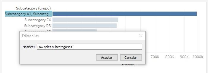 Edición del alias del nuevo campo