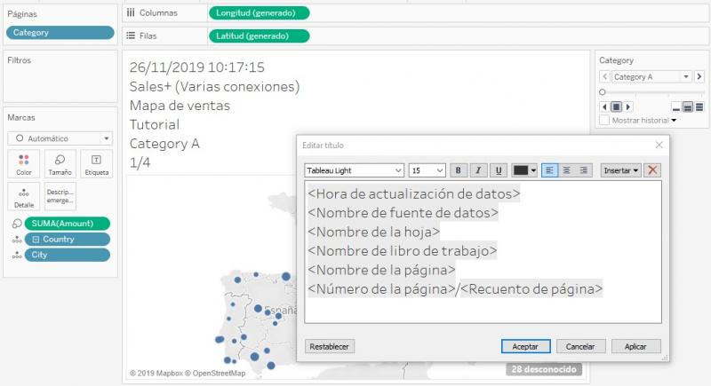 Título tras añadir varios campos