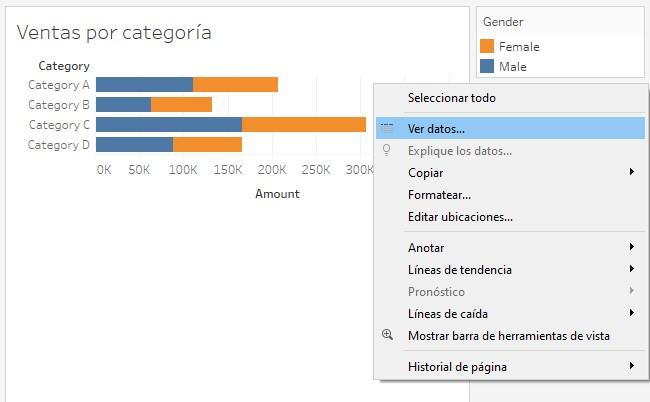 Herramienta Ver datos en hojas de trabajo