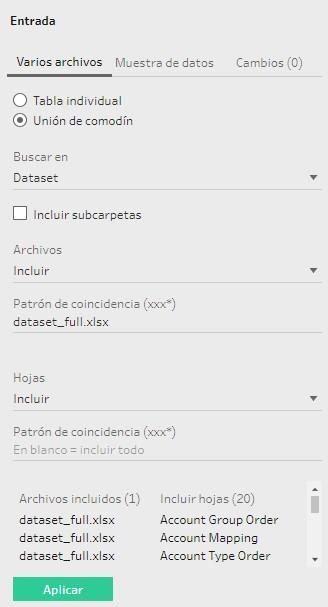 Paso de entrada: Varios archivos