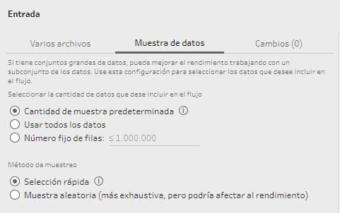 Paso de entrada: Muestra de datos