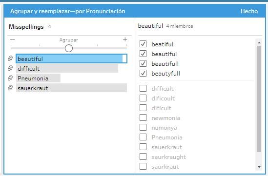 Ventana de configuración del filtro