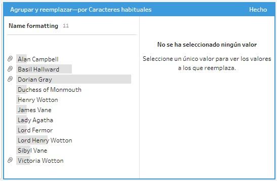 Ventana de configuración del filtro Caracteres habituales