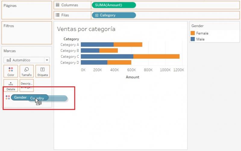 Sustitución del campo asociado a la propiedad Color