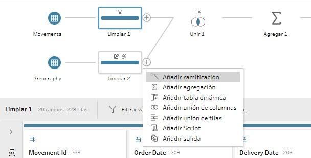 Adición de ramificación