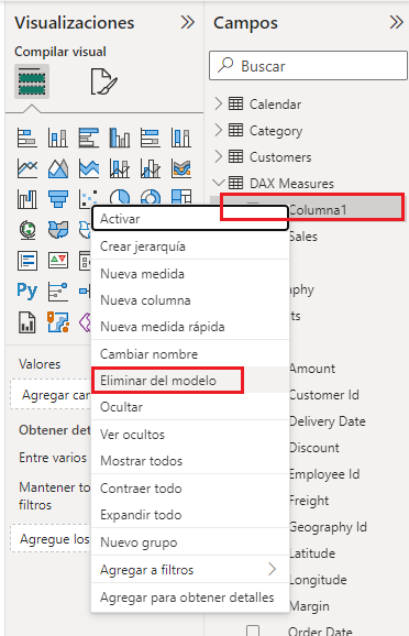 Eliminar columna del modelo