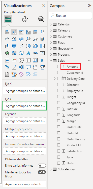 Configuración del objeto visual