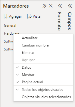 Configuración de marcadores