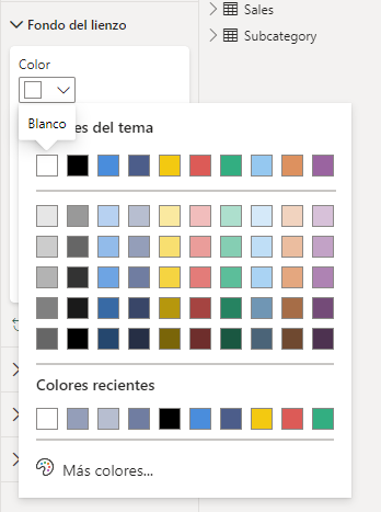 Aplicación de un color al fondo