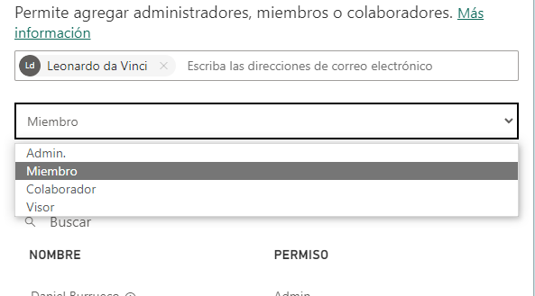 Compartición de áreas de trabajo