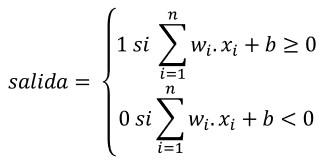 Formulación matemática del Perceptrón