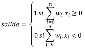 Formulación matemática del Perceptrón